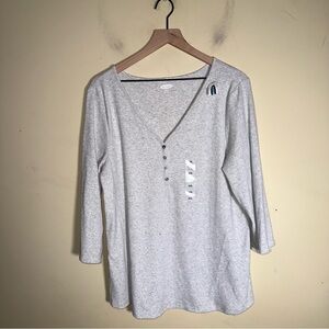 NWT OLD NAVY ribbed plus size button front Henley long sleeve shirt XXL